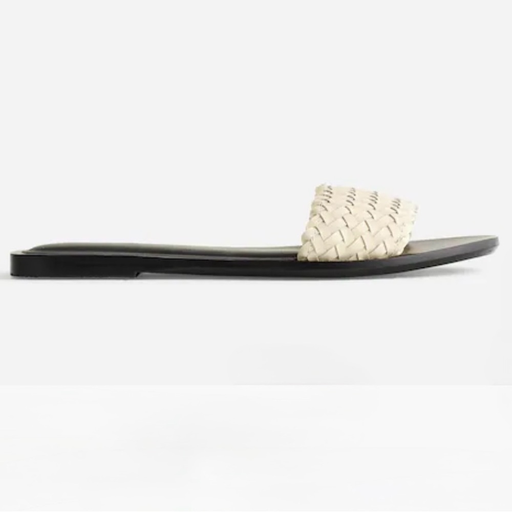 Madewell Cora Slide Sandal in Woven Leather - 6.5 - NWOT